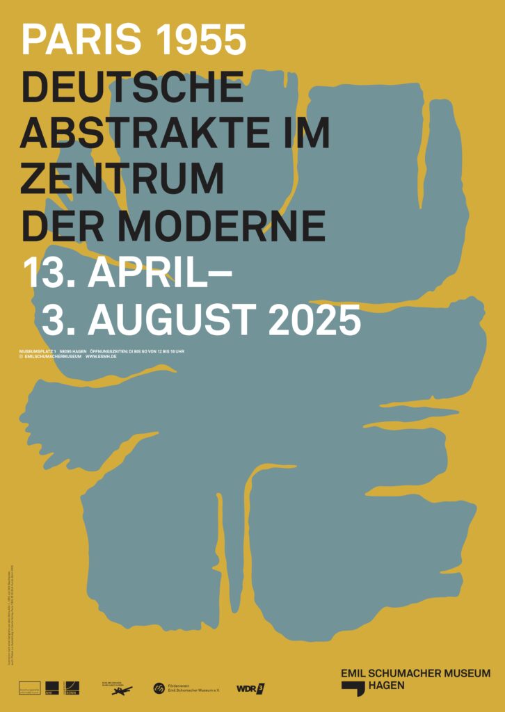 Ausstellungsplakat zur Ausstellung nach einer Serigrafie von Willi Baumeister