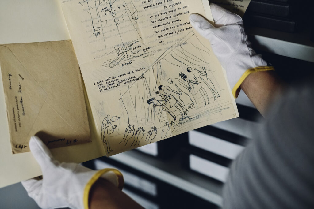 Brief gezeichnet und geschrieben von Willi Baumeister als Anschauungsobjekt