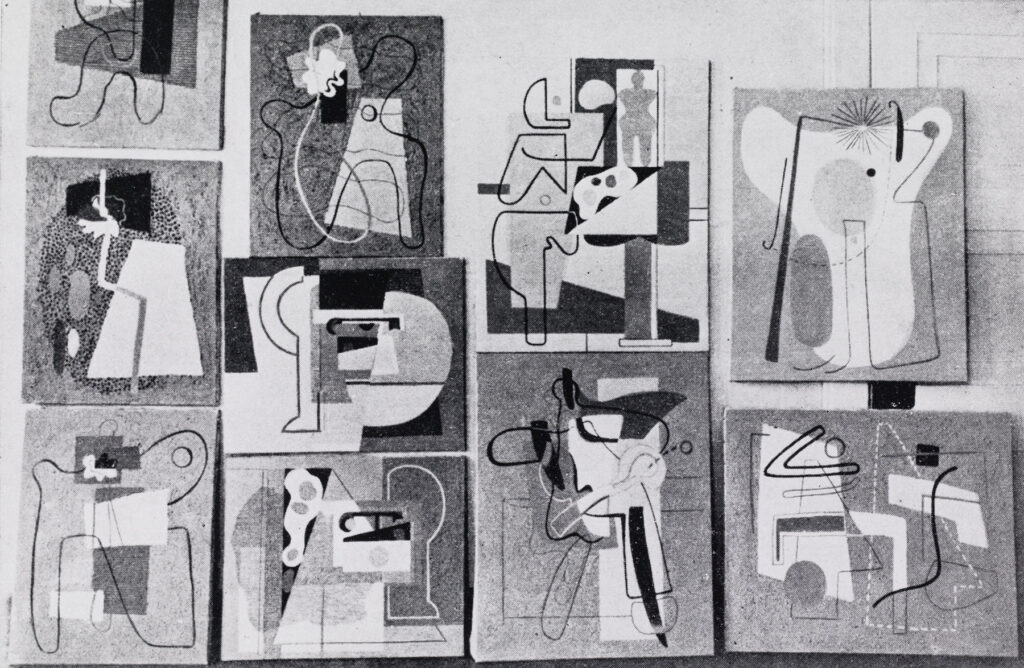 Bilderwand im Atelier Mainzer Str. Frankfurt