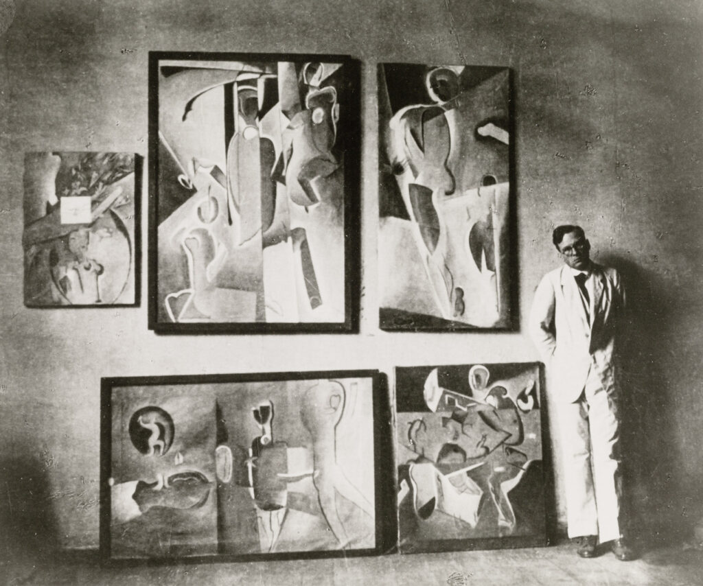 Willi Baumeister im Atelier