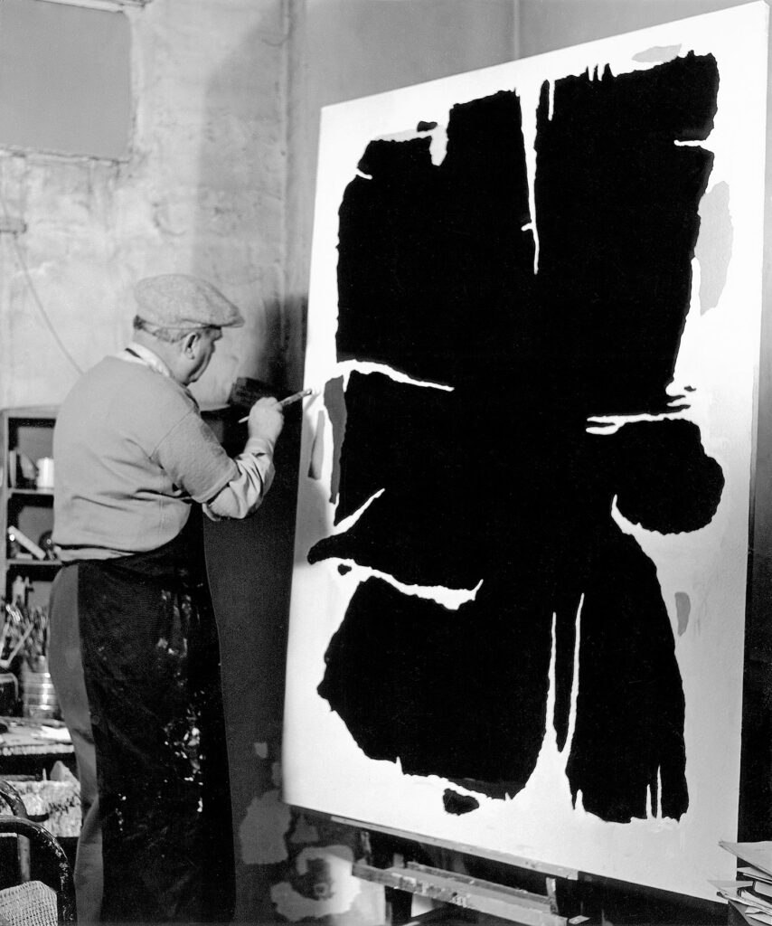 Willi Baumeister in Stuttgart, Atelier Gänsheidestr. 26, 1955
