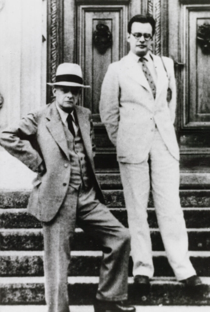 Foto: schwarz-weiß: Paul und Felix Klee in der Schweiz