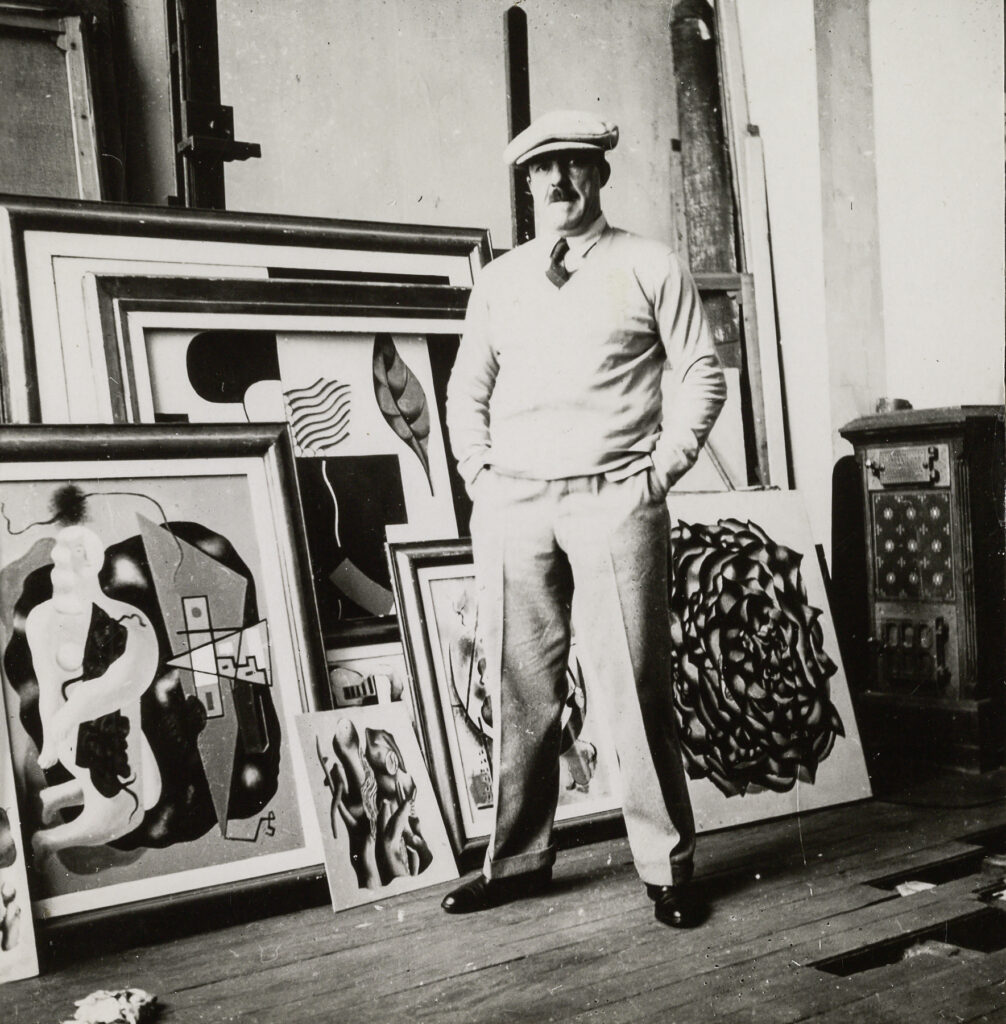 schwarz-weiß Foto: Fernand Léger im Atelier, Frankreich, Paris