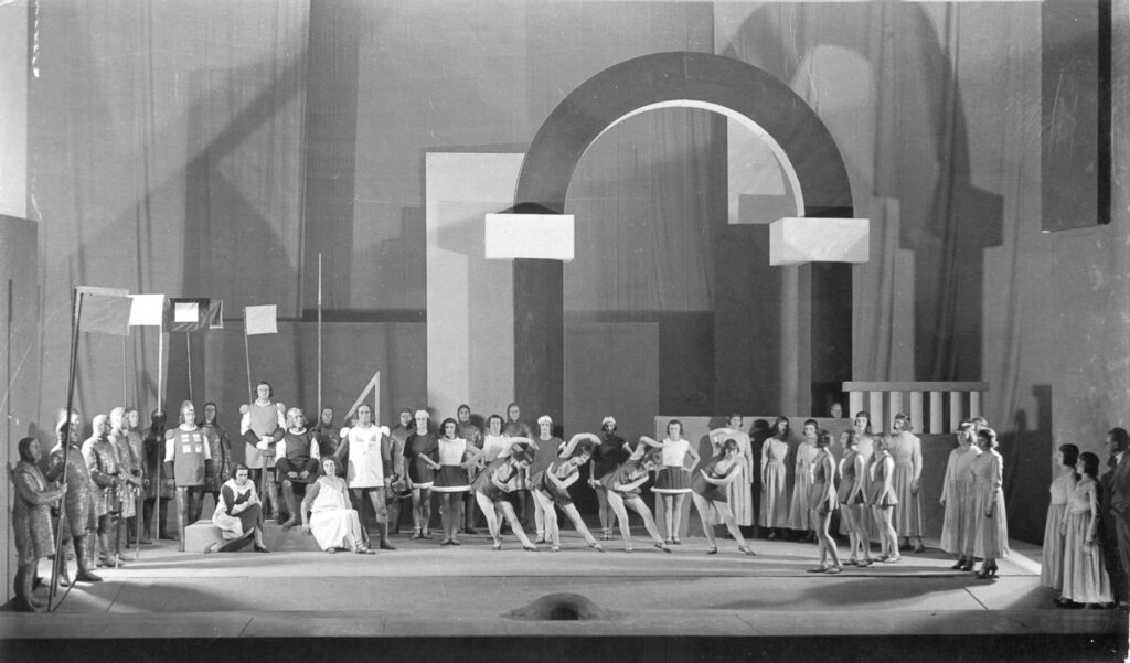 Bühnenbild von Willi Baumeister zu "Ariodante"