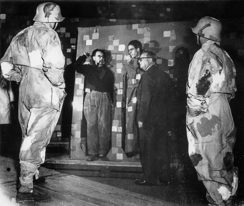 Foto: schwarz-weiß: unbekannt, Gustav Rudolf Sellner, unbekannt, Willi Baumeister, unbekannt, Essen