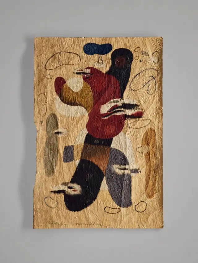 VERWORFENE GEMÄLDE
Ein großer Glücksfall für die Forschung sind Gemälde, die Baumeister zwar selbst gemalt, dann aber verworfen hat, weil er mit ihnen nicht zufrieden war. Obwohl er sie nicht als originale Werke anerkannt hat, hat er sie aufbewahrt und auf unterschiedliche Weise markiert. In diesem Fall schrieb er „schlecht vernichten“ mit Bleistift auf der Vorderseite, obwohl er es zunächst noch signiert hatte.
Weiteres zum Thema auf: 
www.ioe-baumeister.com
📸 Elia Schmid
#willibaumeister#verworfenegemälde#archivbaumeister#im#kunstmuseumstuttgart#abkstuttgart#gemälderestaurierung#innovationoderersatz#wüstenrotstiftung