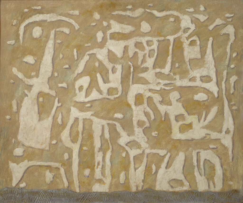 Gemälde von Willi Baumeister: Perforation auf Beige