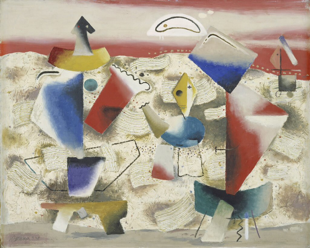 Gemälde von Willi Baumeister: Rote Landschaft