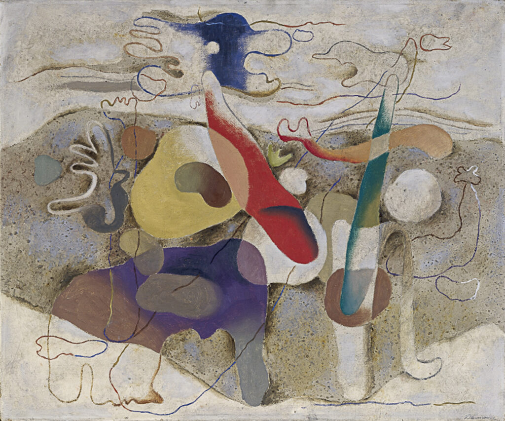 Gemälde von Willi Baumeister: Eidos mit Landschaft (BB-0859)