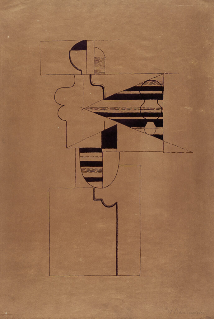 Zeichnung von Willi Baumeister: Figur mit Streifen
