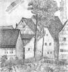 Zeichnung von Willi Baumeister: Dorfszene II (WVZ-0001B)