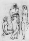 Zeichnung von Willi Baumeister: Drei weibliche Akte (WVZ-0035)