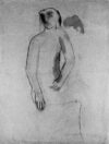 Zeichnung von Willi Baumeister: Weiblicher Akt sitzend (WVZ-0038)