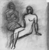 Zeichnung von Willi Baumeister: Zwei Sitzende (WVZ-0243)
