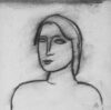 Zeichnung von Willi Baumeister: Weiblicher Kopf (WVZ-0252)
