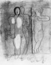 Zeichnung von Willi Baumeister: Sportler und Sportlerin (WVZ-0256)