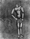 Zeichnung von Willi Baumeister: Frauen im Turnraum (WVZ-0303)