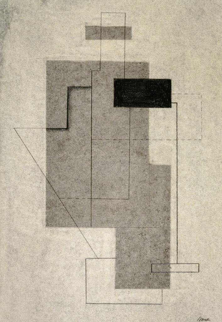 Zeichnung von Willi Baumeister: Sitzende Figur