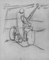 Zeichnung von Willi Baumeister: Radfahrer. Skizze (WVZ-0408)