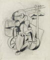 Zeichnung von Willi Baumeister: Radfahrer (WVZ-0409)