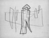Zeichnung von Willi Baumeister: Linienfigur mit Flächen (WVZ-0414)