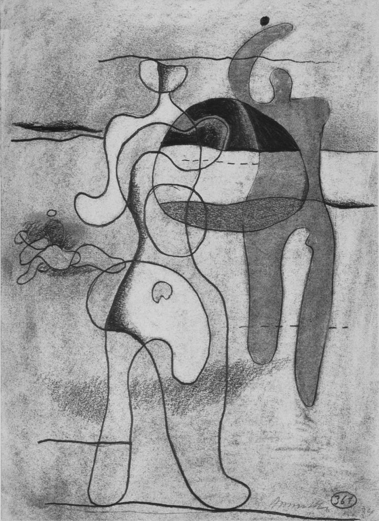 Zeichnung von Willi Baumeister: Ballspieler (WVZ-0471)