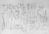 Zeichnung von Willi Baumeister: Figuren-Fries (WVZ-0782)