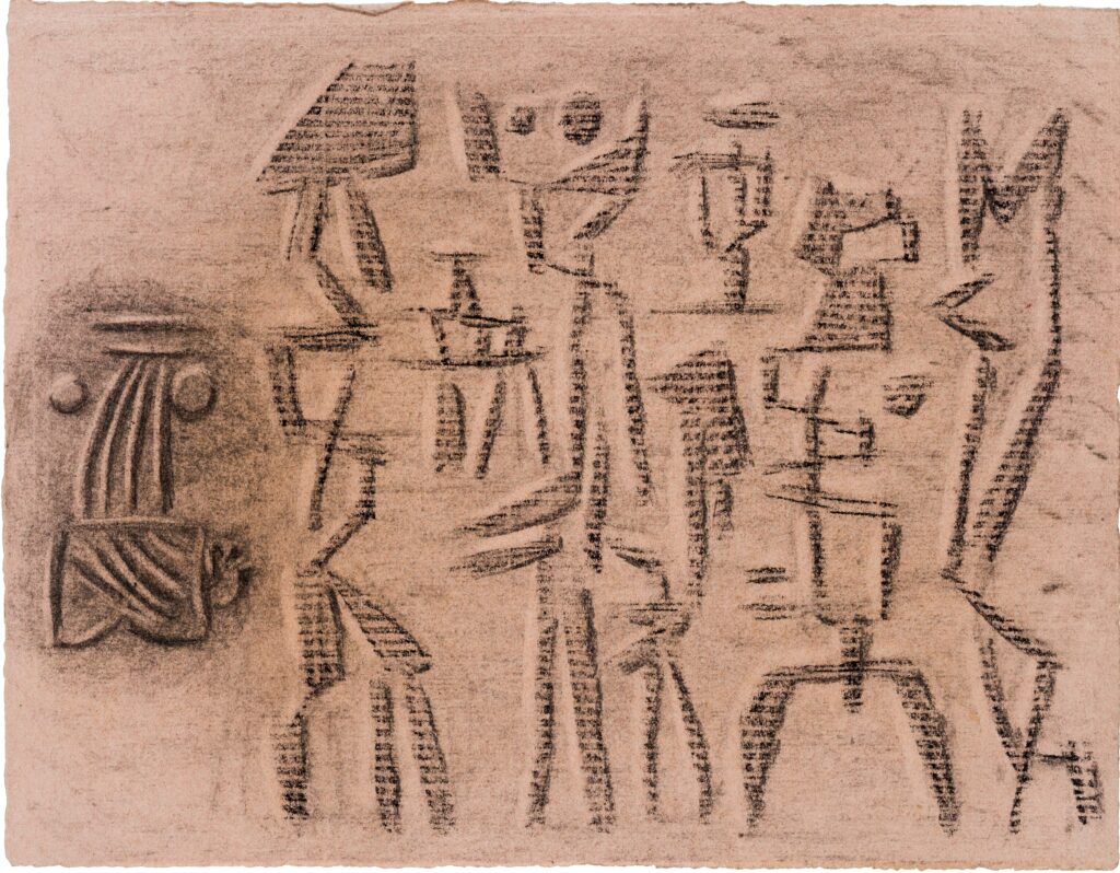 Zeichnung von Willi Baumeister: Esther-Illustration V (WVZ-1077)