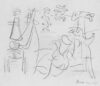 Zeichnung von Willi Baumeister: Linienfiguren in Landschaft (WVZ-1598)