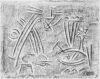 Zeichnung von Willi Baumeister: Ritzfiguren auf Braun (WVZ-1955)