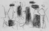 Zeichnung von Willi Baumeister: Figurenfries mit schwarzen Formen (WVZ-2118)