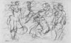 Zeichnung von Willi Baumeister: Fünf Figuren (WVZ-2176)