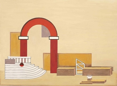 Willi Baumeister:  Entwurf für ein Bühnenbild zu "Ariodante" (1926)