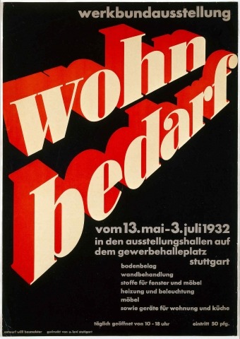 Willi Baumeister:  Plakat der Werkbund-Ausstellung "Wohnbedarf" (1927)