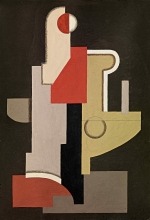 Willi Baumeister: Abstraktion (Konstruktion Rot-Oliv I) (1923)